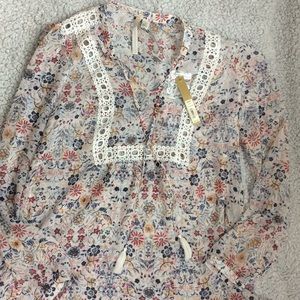Sheer floral shirt